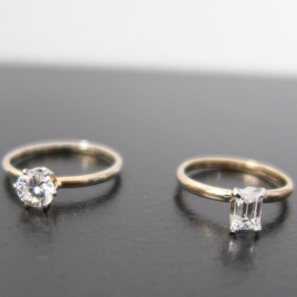 Two 14K Gold Filled Ring with White Stone - Picture 7 of 11